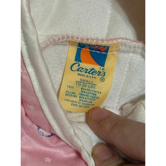 Vintage Carter’s Baby Girl Size Hooded Small up to 20lbs Quilted Winter Suit Zip - Picture 2 of 8